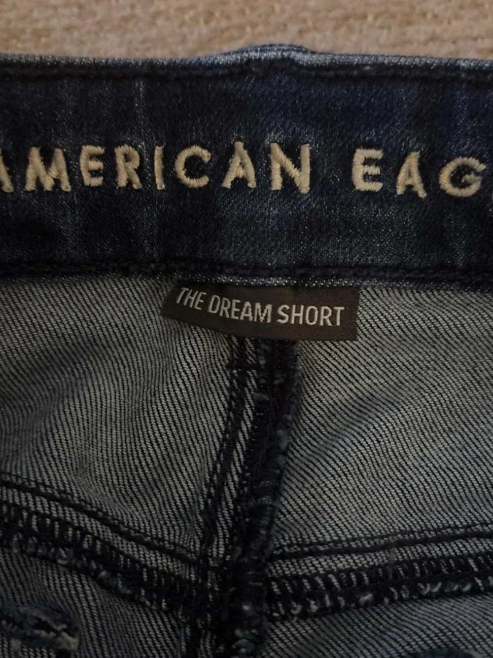 American Eagle Outfitters Navy Blue High-Rise Button-Fly Denim Shorts